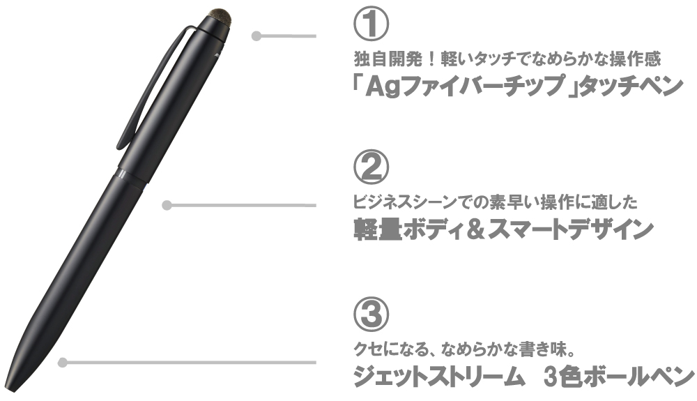 ジェットストリーム スタイラス』タッチペン付3色ボールペン｜プレスルーム｜三菱鉛筆株式会社