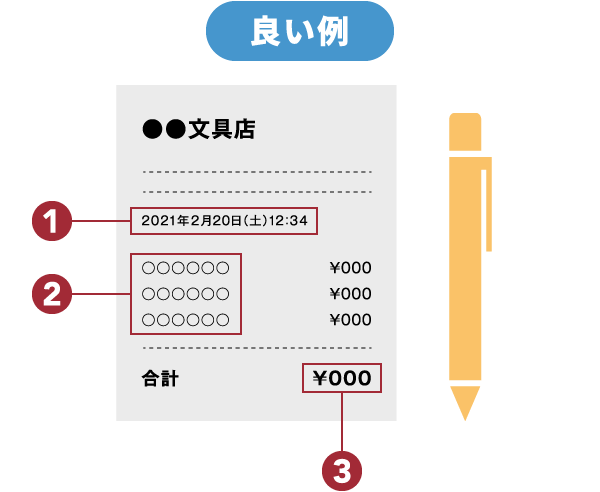 レシート撮影に関する注意点